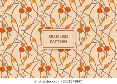 Aesthetic Contemporary printable seamless pattern with abstract Minimal elegant line brush stroke shapes and line in nude colors. Pastel boho background in minimalist mid century style vector