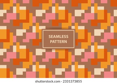 Aesthetic Contemporary printable seamless pattern with abstract Minimal elegant line brush stroke shapes and line in nude colors. Pastel boho background in minimalist mid century style vector