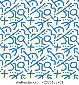 Patrón estético contemporáneo imprimible sin fisuras con formas abstractas de pincel de línea minimalista elegante y línea en colores desnudos