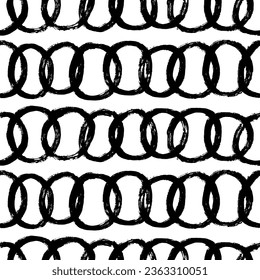 Aesthetic Contemporary printable seamless pattern with abstract line, dot, shape brush stroke in black and white colors. Boho background in minimalist style vector Illustration for wallpaper, fabric