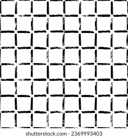 Aesthetic Contemporary printable seamless pattern with abstract line, dot, shape brush stroke in black and white colors. Boho background in minimalist style vector Illustration for wallpaper, fabric