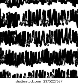 Patrón estético contemporáneo imprimible sin fisuras con línea abstracta, punto, trazo de pincel de forma en colores blanco y negro. Fondo de Boho en estilo minimalista vectorial Ilustración para papel pintado, tela