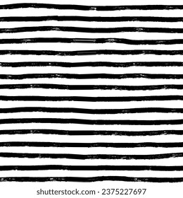 Aesthetic Contemporary printable seamless pattern with abstract line, dot, shape brush stroke in black and white colors. Boho background in minimalist style vector Illustration for wallpaper, fabric