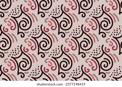 Patrón estético contemporáneo imprimible sin fisuras con formas abstractas de pincel de línea minimalista elegante y línea en colores desnudos. Antecedentes de los boho pastel en el vector de estilo minimalista de mediados de siglo