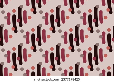 Aesthetic Contemporary printable seamless pattern with abstract Minimal elegant line brush stroke shapes and line in nude colors. Pastel boho background in minimalist mid century style vector