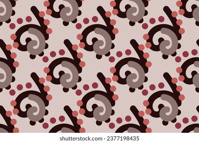 Aesthetic Contemporary printable seamless pattern with abstract Minimal elegant line brush stroke shapes and line in nude colors. Pastel boho background in minimalist mid century style vector