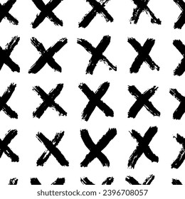 Aesthetic Contemporary printable seamless pattern with abstract line, dot, shape brush stroke in black and white colors. Boho background in minimalist style vector Illustration for wallpaper, fabric