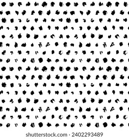 Aesthetic Contemporary printable seamless pattern with abstract line, dot, shape brush stroke in black and white colors. Boho background in minimalist style vector Illustration for wallpaper, fabric