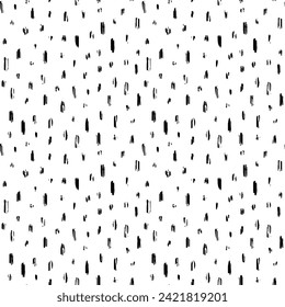 Aesthetic Contemporary printable seamless pattern with abstract line, dot, shape brush stroke in black and white colors. Boho background in minimalist style vector Illustration for wallpaper, fabric