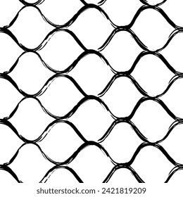 Aesthetic Contemporary printable seamless pattern with abstract line, dot, shape brush stroke in black and white colors. Boho background in minimalist style vector Illustration for wallpaper, fabric