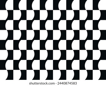 Aesthetic Contemporary printable seamless pattern with abstract shape stroke and line in Black and white vector pattern texture background