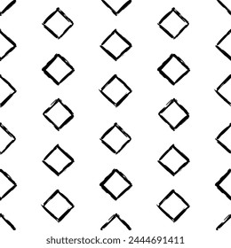 Aesthetic Contemporary printable seamless pattern with abstract line, dot, shape brush stroke in black and white colors. Boho background in minimalist style vector Illustration for wallpaper, fabric