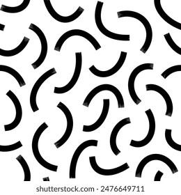 Aesthetic Contemporary printable seamless pattern with abstract line, dot, shape brush stroke in black and white colors. Boho background in minimalist style vector Illustration for wallpaper, fabric