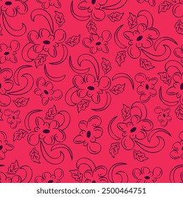 Estética contemporánea imprimible sin patrón con ramas y hojas sobre fondo oscuro. Impresión floral moderna para la materia textil, tela, Fondo de pantalla, envoltura, envoltura del regalo, papel, scrapbook y empaquetado