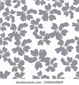 Aesthetic contemporary printable seamless pattern with branches and leaves on dark background. Modern floral print for textile, fabric, wallpaper, wrapping, gift wrap, paper, scrapbook and packaging