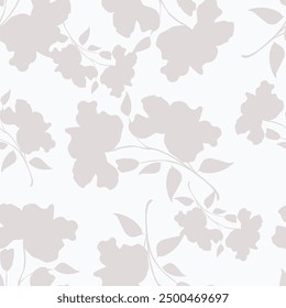 Aesthetic contemporary printable seamless pattern with branches and leaves on dark background. Modern floral print for textile, fabric, wallpaper, wrapping, gift wrap, paper, scrapbook and packaging