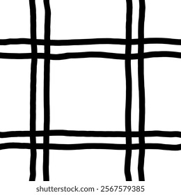 Aesthetic Contemporary printable seamless pattern with abstract line, dot, shape brush stroke in black and white colors. Boho background in minimalist style vector Illustration for wallpaper, fabric