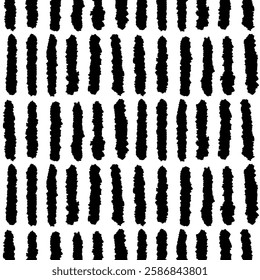 Aesthetic Contemporary printable seamless pattern with abstract line, dot, shape brush stroke in black and white colors. Boho background in minimalist style vector Illustration for wallpaper, fabric