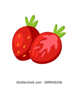 Aesthetic and cool strawberry vector illustration. aesthetic fruit illustration