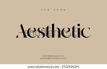 Aesthetic Creative font. Modern abstract digital tech font. 