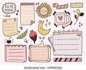 Aesthetic And Cute Planner Decorative Doodle Notes And Paper