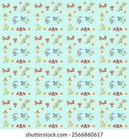 Aesthetic damask Rainbow florals pattern for fabric 