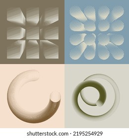 Aesthetic dotted design element. Bauhaus poster . Modern art .Abstract composition . Dots in perspective. Halftone dots texture effect .Contemporary vector design 