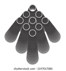 Aesthetic dotted design element. Bauhaus poster . Modern art .Abstract composition . Dots in perspective. Halftone dots texture effect .Contemporary vector design 