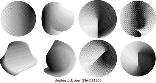 Aesthetic dotted design element. Bauhaus poster . Modern art .Abstract composition . Dots in perspective. Halftone dots texture effect .Contemporary vector design 