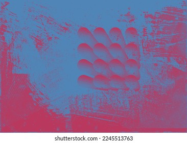 Aesthetic dotted design element. Duo tone poster . Modern art .Abstract composition . Half tone background. Halftone dots texture effect .Contemporary vector design