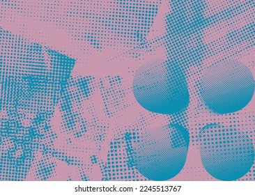 Diseño estético de puntos. Afiche de tono Duo . Arte moderno. Composición abstracta. Fondo de medio tono. Efecto de textura de puntos de semitono .Diseño vectorial contemporáneo