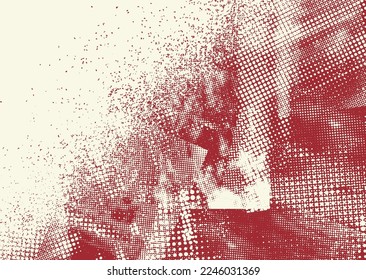 Aesthetic dotted design element. Duo tone poster . Modern art .Abstract composition . Half tone background. Halftone dots texture effect .Contemporary vector design