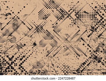 Aesthetic dotted design element. Duo tone poster . Modern art .Abstract composition . Half tone background. Halftone dots texture effect .Contemporary vector design