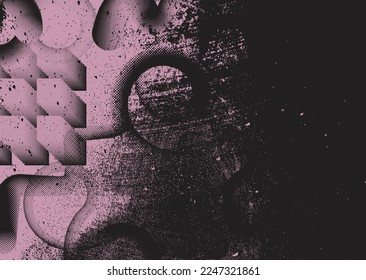 Diseño estético de puntos. Afiche de tono Duo . Arte moderno. Composición abstracta. Fondo de medio tono. Efecto de textura de puntos de semitono .Diseño vectorial contemporáneo