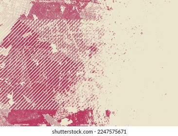 Aesthetic dotted design element. Duo tone poster . Modern art .Abstract composition . Half tone background. Halftone dots texture effect .Contemporary vector design