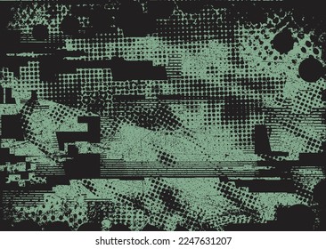 Aesthetic dotted design element. Duo tone poster . Modern art .Abstract composition . Half tone background. Halftone dots texture effect .Contemporary vector design