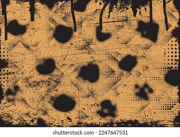 Aesthetic dotted design element. Duo tone poster . Modern art .Abstract composition . Half tone background. Halftone dots texture effect .Contemporary vector design