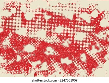 Aesthetic dotted design element. Duo tone poster . Modern art .Abstract composition . Half tone background. Halftone dots texture effect .Contemporary vector design
