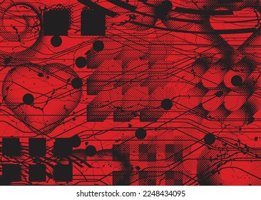 Aesthetic dotted design element. Duo tone poster . Modern art .Abstract composition . Half tone background. Halftone dots texture effect .Contemporary vector design