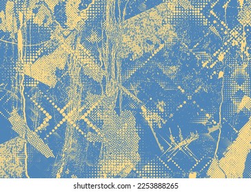 Diseño estético de puntos. Afiche de tono Duo . Arte moderno. Composición abstracta. Fondo de medio tono. Efecto de textura de puntos de semitono .Diseño vectorial contemporáneo