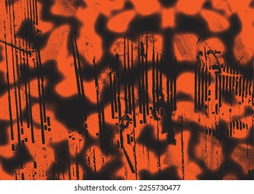 Aesthetic dotted design element. Duo tone poster . Modern art .Abstract composition . Half tone background. Halftone dots texture effect .Contemporary vector design
