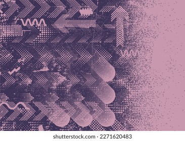 Diseño estético de puntos. Afiche de tono Duo . Arte moderno. Composición abstracta. Fondo de medio tono. Efecto de textura de puntos de semitono .Diseño vectorial contemporáneo