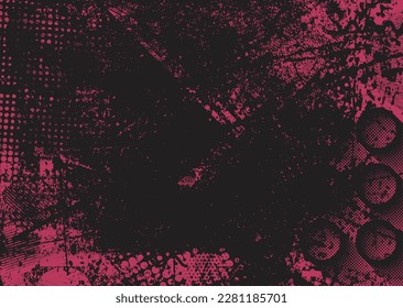 Aesthetic dotted design element. Duo tone poster . Modern art .Abstract composition . Half tone background. Halftone dots texture effect .Contemporary vector design