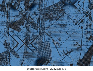 Aesthetic dotted design element. Duo tone poster . Modern art .Abstract composition . Half tone background. Halftone dots texture effect .Contemporary vector design