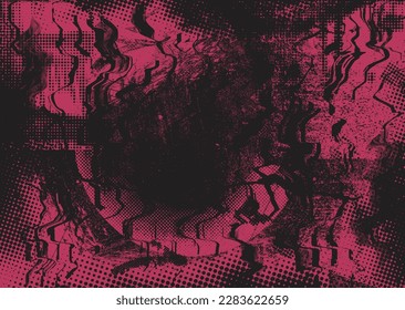 Aesthetic dotted design element. Duo tone poster . Modern art .Abstract composition . Half tone background. Halftone dots texture effect .Contemporary vector design