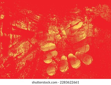 Aesthetic dotted design element. Duo tone poster . Modern art .Abstract composition . Half tone background. Halftone dots texture effect .Contemporary vector design