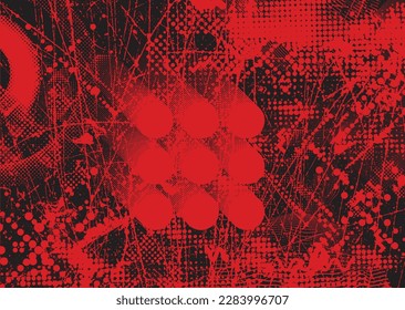 Aesthetic dotted design element. Duo tone poster . Modern art .Abstract composition . Half tone background. Halftone dots texture effect .Contemporary vector design