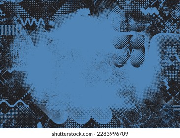 Aesthetic dotted design element. Duo tone poster . Modern art .Abstract composition . Half tone background. Halftone dots texture effect .Contemporary vector design