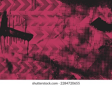 Aesthetic dotted design element. Duo tone poster . Modern art .Abstract composition . Half tone background. Halftone dots texture effect .Contemporary vector design