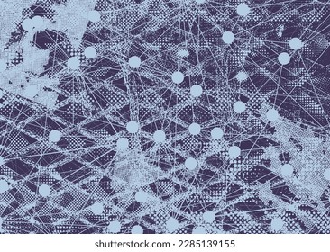 Diseño estético de puntos. Afiche de tono Duo . Arte moderno. Composición abstracta. Fondo de medio tono. Efecto de textura de puntos de semitono .Diseño vectorial contemporáneo